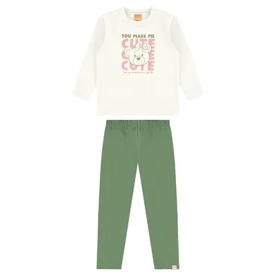 Conjunto Infantil Kamylus Blusão Estampa Ursa Cute E Calça