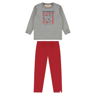 Conjunto Infantil Kamylus Blusão Estampa Ursa Cute E Calça