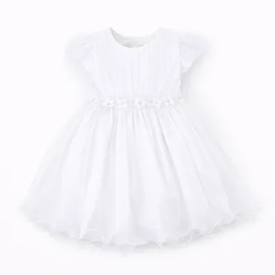 Vestido Infantil Menina Bonita Tule Aplique Flor