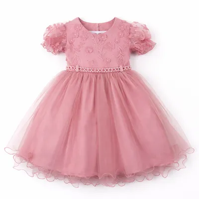 Vestido Infantil Menina Bonita Tule Bordado e Strass