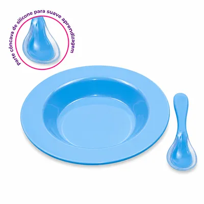 Kit Alimentação Lully Bebê Prato e Colher 2 Peças