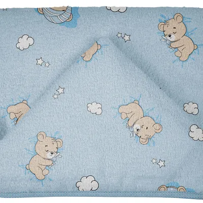 Toalha Felpa Com Capuz Pixuxu Estampa Urso Azul