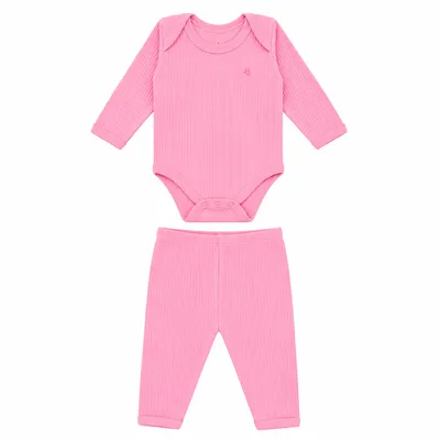 Conjunto Junkes Body Manga Longa Liso 02 Peças