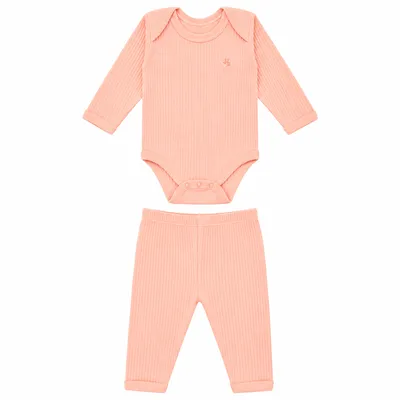 Conjunto Junkes Body Manga Longa Liso 02 Peças