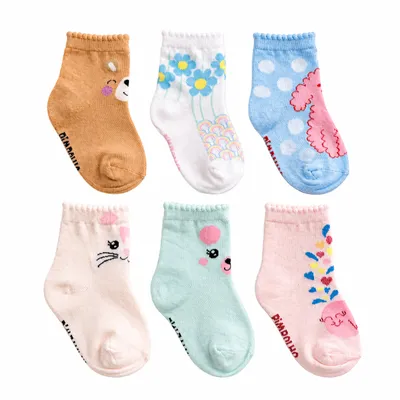 Meia Infantil Pimpolho Menina Cano Longo com 6 Pares