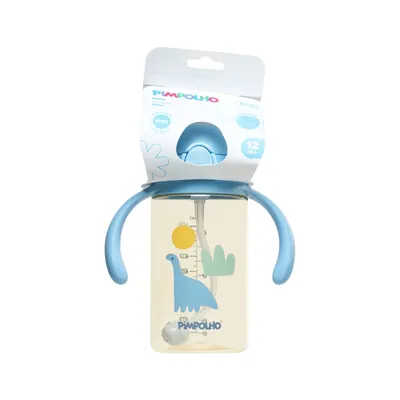 Copo Infantil Pimpolho Com Canudo e Alça Azul 240ml Copo Infantil Pimpolho Com Canudo e Alça Azul 240ml