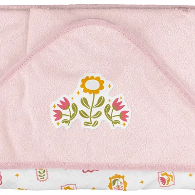 Toalha com Capuz de Canto Bebê Bublim Estampa Fazendinha