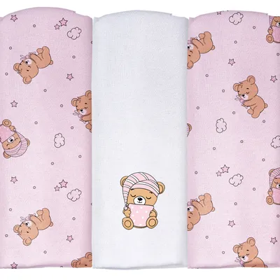 Kit Cueiro Bebê Pixuxu Estampa Urso Soninho 3 Peças