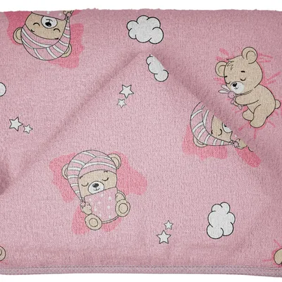 Toalha Felpa Com Capuz Pixuxu Estampa Urso Rosa