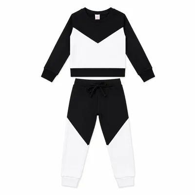 Conjunto Infantil Rose Feijão Blusão Bicolor + Calça Moletom