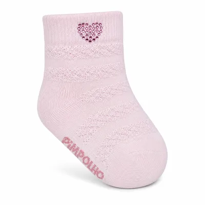 Meia Bebê Pimpolho Menina Trabalhada com Strass 2 Pares