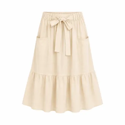 Saia Longa Infantil Opera Kids Babado Cintura Alta Bolsos Zoe