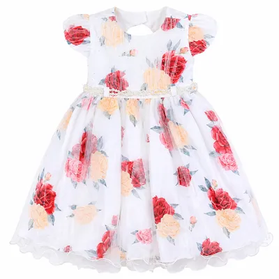 Vestido Infantil Menina Bonita Franzido Estampado