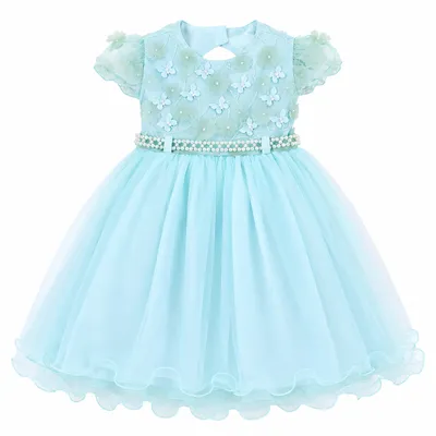 Vestido Infantil Menina Bonita Pala Borboleta E Cinto Pérola
