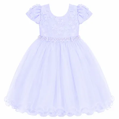 Vestido Infantil Menina Bonita Tule Com Flores
