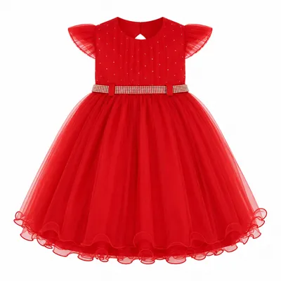 Vestido Infantil Menina Bonita Pala Franzida Com Strass