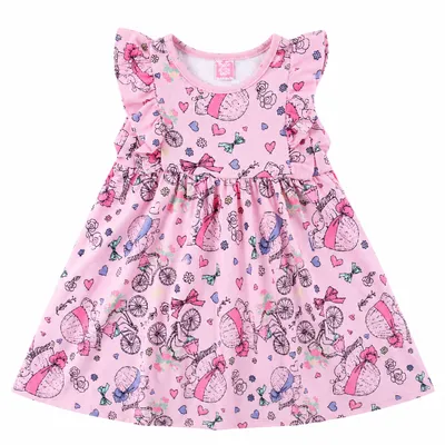 Vestido Bebê Din Don Cotton Estampa Bicicleta