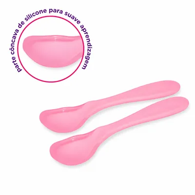 Kit Colher Lully Bebê Ponta de Silicone 02 Peças