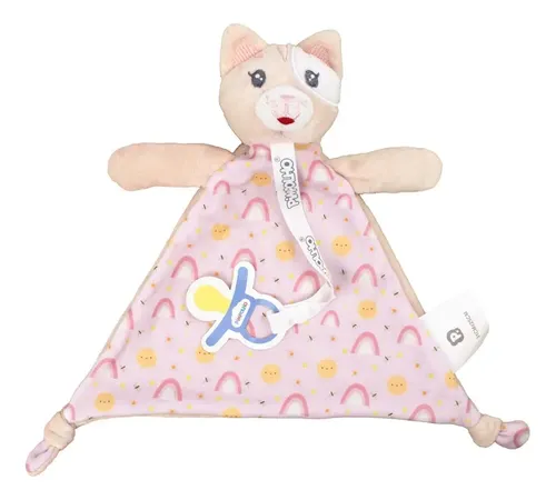 Naninha Bebê Pimpolho com Prendedor de Chupeta Gato