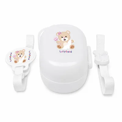 Porta Chupeta Lully Bebê e Prendedor Urso
