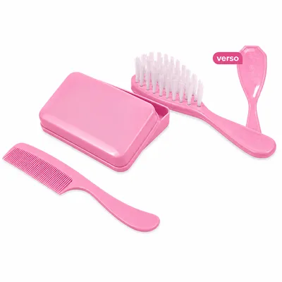 Kit Clean Pente e Escova Lully Bebê com 03 Peças