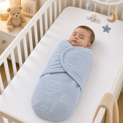 Saco de Dormir Bebê Buba Super Soft Chevron Azul