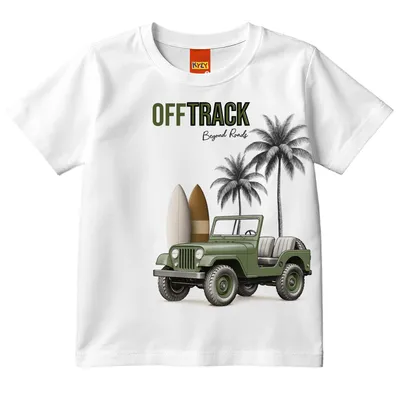 Camiseta Infantil Kyly Manga Curta Estampa Off Track