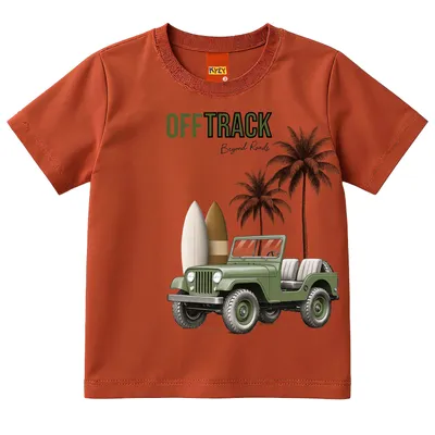 Camiseta Infantil Kyly Manga Curta Estampa Off Track