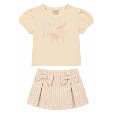 Conjunto Bebê Angero Blusa Estampa Laço e Short Saia Conjunto Bebê Angero Blusa Estampa Laço e Short Saia