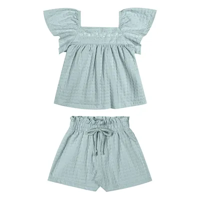 Conjunto Infantil Angero Blusa Aplique Strass e Short