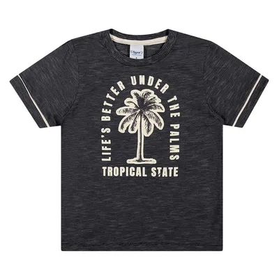 Camiseta Infantil Angero Manga Curta Estampa Coqueiro