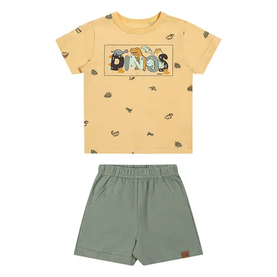 Conjunto Bebê Elian Camisa Estampa Dinossauro E Bermuda