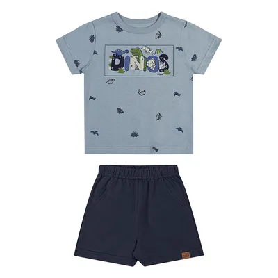 Conjunto Bebê Elian Camisa Estampa Dinossauro E Bermuda