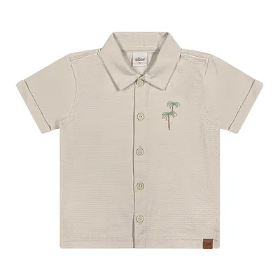 Camisa Infantil Elian Manga Curta Bordado Coqueiro