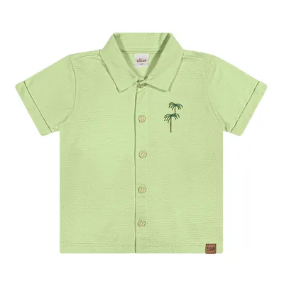 Camisa Infantil Elian Manga Curta Bordado Coqueiro Camisa Infantil Elian Manga Curta Bordado Coqueiro