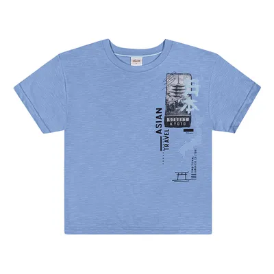 Camiseta Infantil Elian Manga Curta Estampa Asian Travel