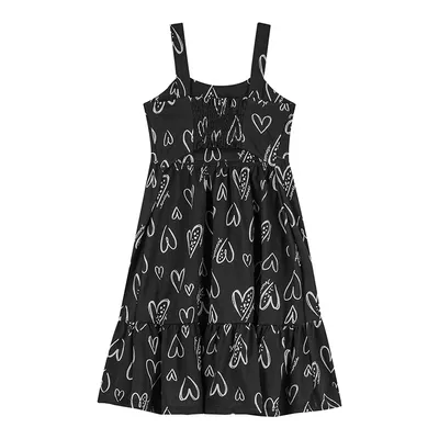 Vestido Juvenil Elian Regata Estampa Corações E Babado Vestido Juvenil Elian Regata Estampa Corações E Babado