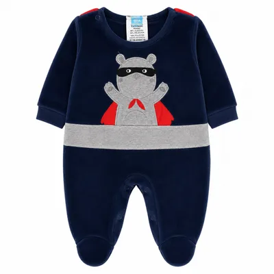 Macacão Longo Plush Bebê Din Don Urso Herói