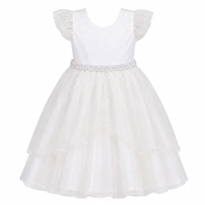 Vestido Infantil D-Luxe Aplique Strass Saia Tule