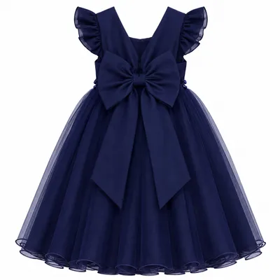 Vestido Tule Infantil D-Luxe Pala Nervura com Pérolas