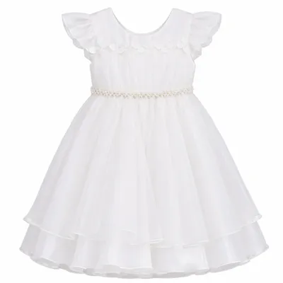 Vestido Tule Infantil D-Luxe Franzido Aplique Borboletas