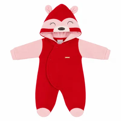 Macacão Longo Bebê Miniclo Plush Capuz Guaxinim