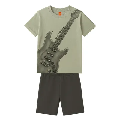 Conjunto Juvenil Kyly Camiseta Estampada e Bermuda
