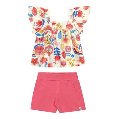 Conjunto Infantil Elian Blusa Estampas Diversas e Short
