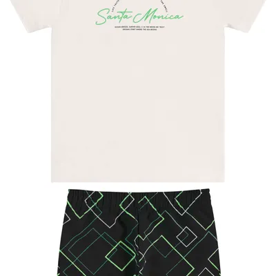 Conjunto Infantil Rovi Kids Camiseta Estampada E Bermuda