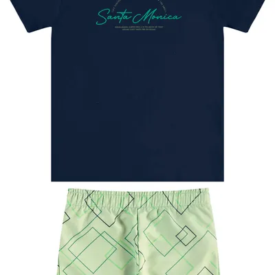 Conjunto Infantil Rovi Kids Camiseta Estampada E Bermuda