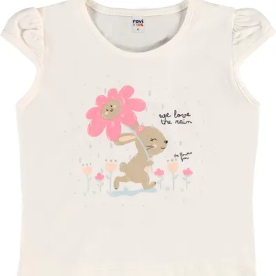 Blusa Infantil Rovi Kids Cavada Estampa Coelha E Flor