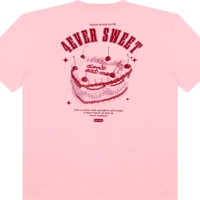Blusa Juvenil Minty Manga Curta Estampa Bolo Costas