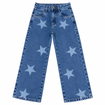 Calça Jeans Juvenil Frommer Detalhe Estrelas Corrosão