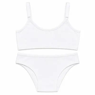 Conjunto Calcinha Pequena Flor E Top Teen Liso